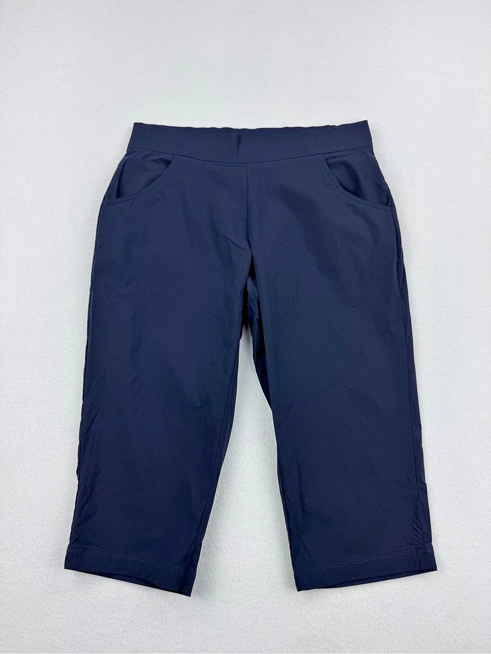 Columbia Womens Anytime Casual Capris Navy Blue Stretch Size M 18” Inseam